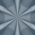 Moire pattern, op art background. Hypnotic backdrop with geometric black lines. Abstract vector tiling. Royalty Free Stock Photo