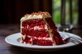 Moist Red velvet cake. Generate ai