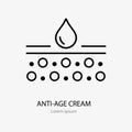 Moisture line icon, vector pictogram of moisturizing cream. Skincare illustration, sign for cosmetics packaging Royalty Free Stock Photo
