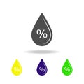 moisture percentage colored icon. Element of weather colored icon. Can be used for web, logo, mobile app, UI, UX