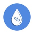 moisture percentage icon in badge style. One of weather collection icon can be used for UI, UX