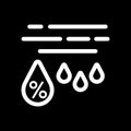 Moisture percentage vector icon. Black and white high humidity illustration. Outline linear weather icon.