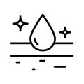 Skin Layer Absorb Water Drop Outline Icon. Moisture Skin Line Icon. Anti Dry Skincare. Moisturizing Face and Body Skin Linear Royalty Free Stock Photo