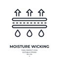 Moisture wicking editable stroke outline icon isolated on white background flat vector illustration. Pixel perfect. 64 x 64 Royalty Free Stock Photo