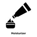Moisturizer icon vector isolated on white background, logo concept of Moisturizer sign on transparent background, black filled