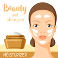 Moisturizing cream beauty and skin care. Background for catalog or advertising