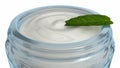 Moisturizing cream with leaf Royalty Free Stock Photo