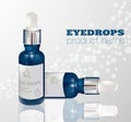 Moisturizing serum for dry skin, on a white background, eyedropper with a drop, glare advertising poster Royalty Free Stock Photo