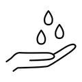 Moisturizing skin of hands icon, vector illustration