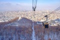 Moiwa ropeway transport from the base of the mountain to the top