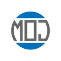 MOJ letter logo design on white background. MOJ creative initials circle logo concept. MOJ letter design Royalty Free Stock Photo
