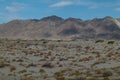 Mojave Desert, California including sand, scrub brush and mountains. Royalty Free Stock Photo