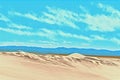 Mojave Desert, California, panorama showing Kelso Sand Dunes on a clear, sunny day Royalty Free Stock Photo