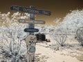 Mojave Desert Museum, Goffs , California, infrared sign Royalty Free Stock Photo