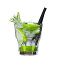 Mojito, alcohol, cocktail, Isolated on white, long drink, bar, p Royalty Free Stock Photo