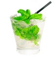 Mojito caipirina cocktail with fresh mint leaves Royalty Free Stock Photo