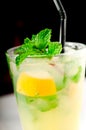 Mojito caipirina cocktail with fresh mint leaves Royalty Free Stock Photo