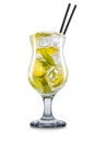 Mojito cocktail with black straw isolated on white Royalty Free Stock Photo