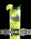 Mojito cocktail with fresh limes Royalty Free Stock Photo