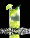 Mojito cocktail with fresh limes