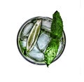 Mojito cocktail isolated top view Royalty Free Stock Photo