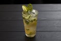 Mojito cocktail with lime and mint in highball glass Royalty Free Stock Photo