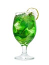 Mojito cocktail with lime and mint. Isolated with clipping path Royalty Free Stock Photo