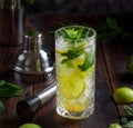 Mojito cocktail made with barmen tools Royalty Free Stock Photo
