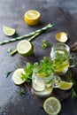 Mojito cocktail in mason jar