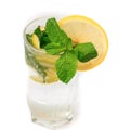 Mojito cocktail with mint and lemon in a highball glass, isolate on white. Royalty Free Stock Photo