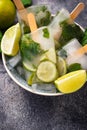 Mojito cocktail popsicle with mint, lime and rum Royalty Free Stock Photo