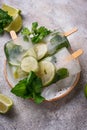Mojito cocktail popsicle with mint, lime and rum Royalty Free Stock Photo
