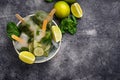 Mojito cocktail popsicle with mint, lime and rum Royalty Free Stock Photo