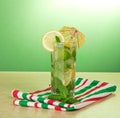 The mojito decorated with umbrella Royalty Free Stock Photo