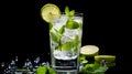 Mojito drink, its vibrant colors and enticing presentation.