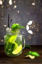 Mojito in a glass jar Royalty Free Stock Photo