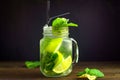 Mojito in a glass jar Royalty Free Stock Photo