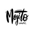 Mojito hand drawn vector lettering. Modern brush calligraphy