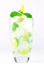 Mojito , lime pieces , leaves of mint with ice and rum Royalty Free Stock Photo