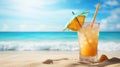 mojito rum cocktail drink beachside Royalty Free Stock Photo