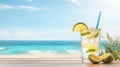 cocktail on the beach with copy space Royalty Free Stock Photo