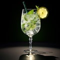 Mojito Shot On Dark Shady Background - Daz3d Style 3d Render