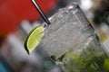 Mojito with soda and lime close up Royalty Free Stock Photo