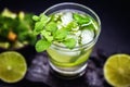 Mojito is a white rum-based cocktail from Cuba. It is known to have flourished in Havana night using native Caribbean ingredients Royalty Free Stock Photo