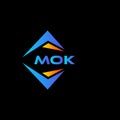 MOK abstract technology logo design on Black background. MOK creative initials letter logo concept