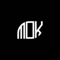 MOK letter logo design on black background. MOK creative initials letter logo concept. MOK letter design