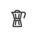 Moka coffee pot line icon