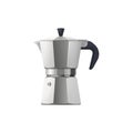 Moka pot coffee maker, vector icon or mockup.