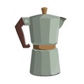 Moka pot coffee maker. Vector illustration on white background Royalty Free Stock Photo
