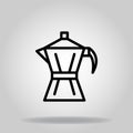 Moka pot icon or logo in outline